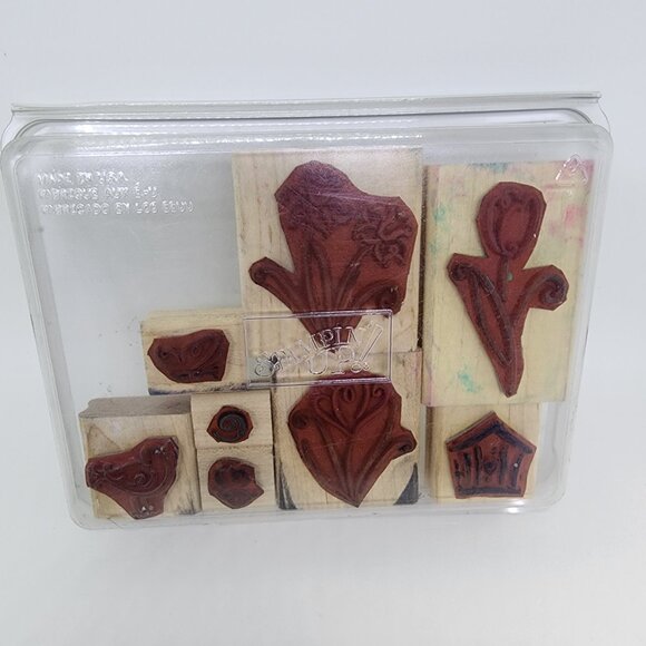 Stampin' Up! 'Simply Spring' 8 pc wood stamps 2002 - Picture 2 of 2